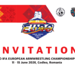 INVITATION TO IFA EUROPEAN ARMWRESTLING CHAMPIONSHIP 2026 CODLEA, ROMANIA